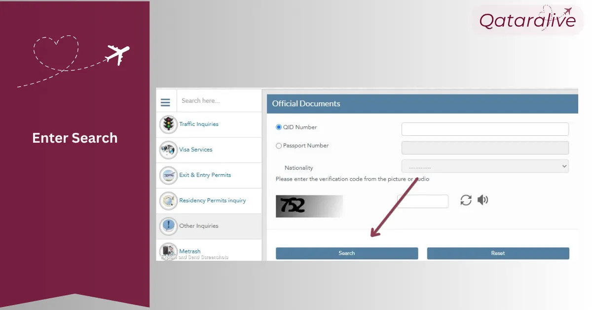 How to Check MOI Qatar ID Status 17 Fill the Captcha Qataralive
