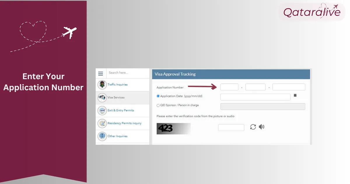 How to Check MOI Qatar ID Status 15 Enter Your Application Number