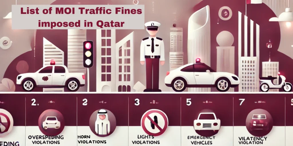 List of MOI traffic violation fines imposed in Qatar |2025 18 List of traffic violations In Qatar Feature image