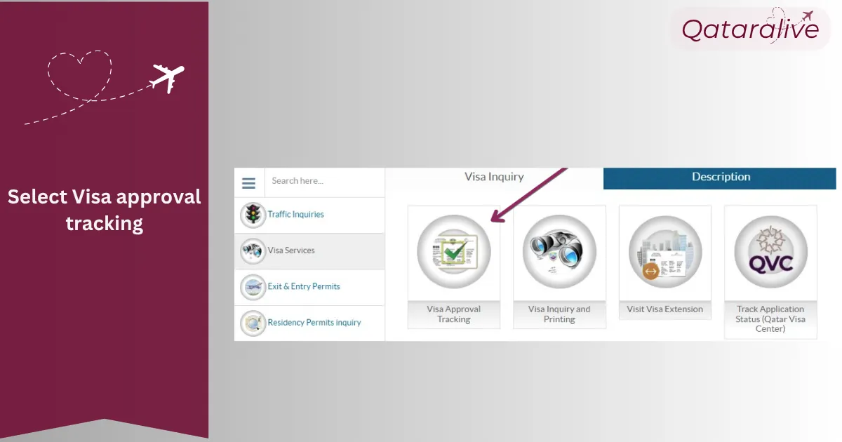 How to Check MOI Qatar ID Status 14 Select Visa approval tracking