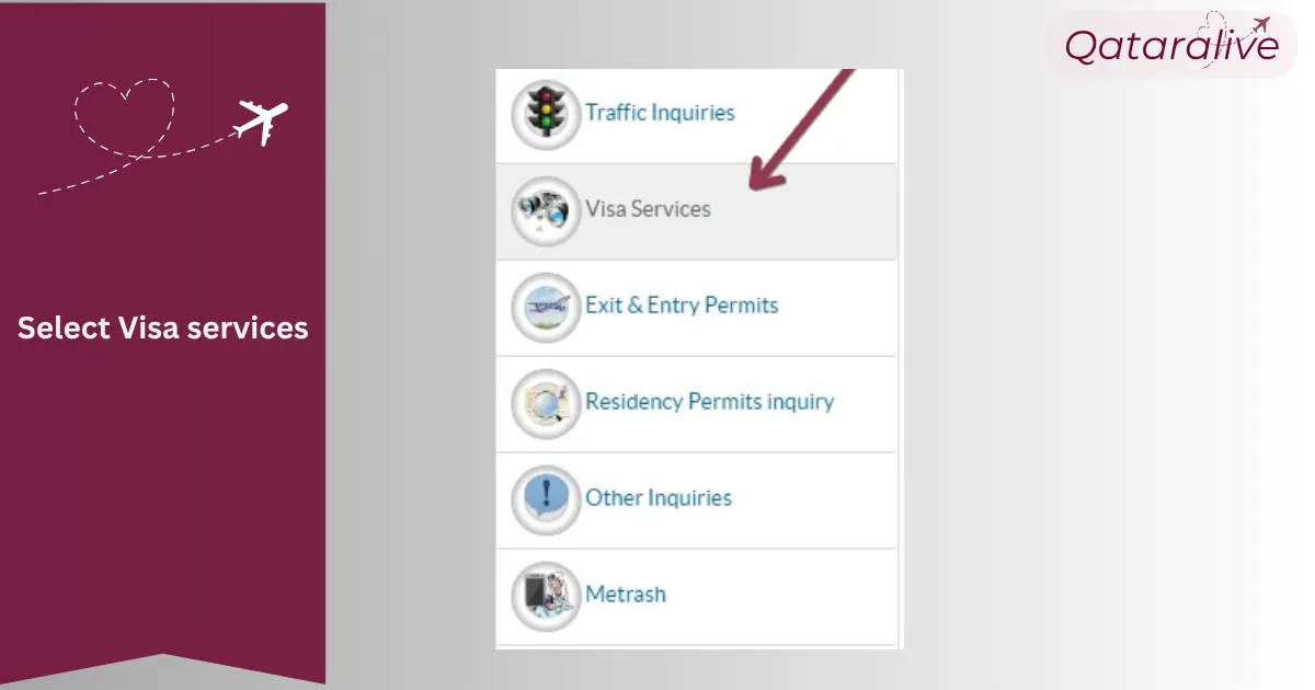 How to Check MOI Qatar ID Status 13 Select Visa services Qataralive