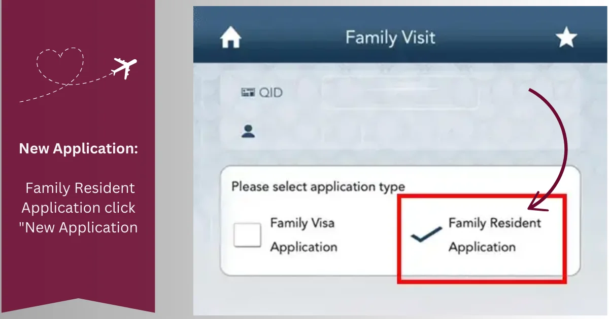 Click on family resident application