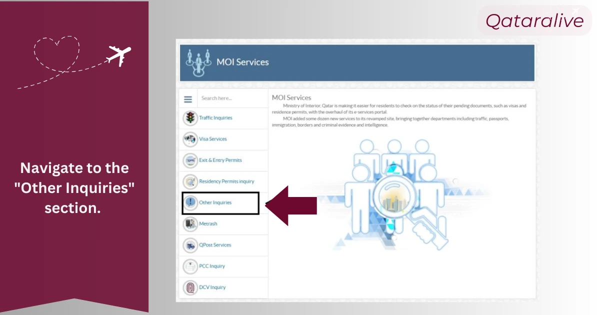 Navigate to the Other Inquiries section.