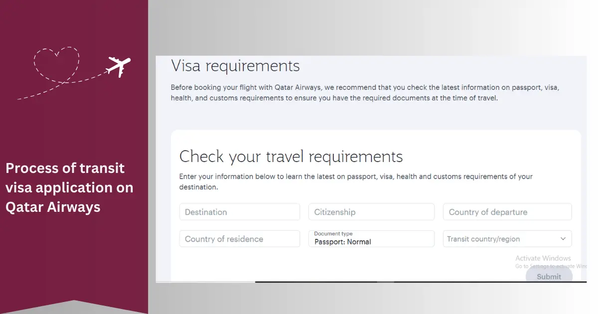 Process of Transit Visa steps
