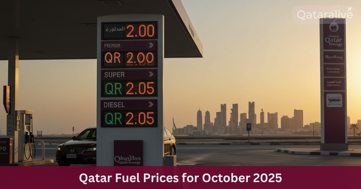Fuel prices for Qatar October 2025 - Announced 1 Qatar Fuel Prices October 2025 Qataralive