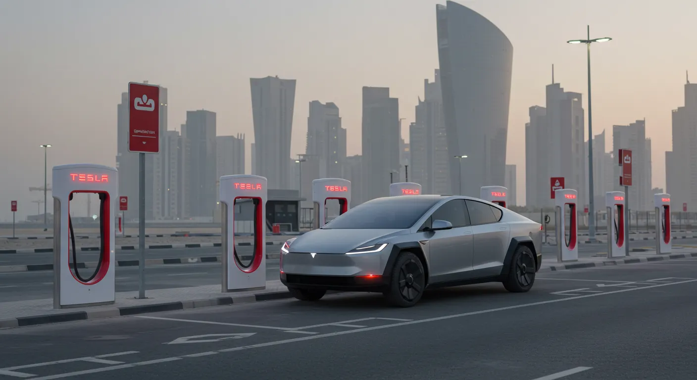 Qatar Tesla charging Ev stations