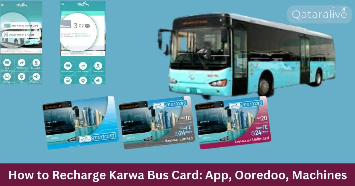 How to Recharge Karwa Bus Card: App, Ooredoo, Machines 1 Rider preparing to recharge and use a Karwa bus card in Doha Qatar - QatarAlive.com