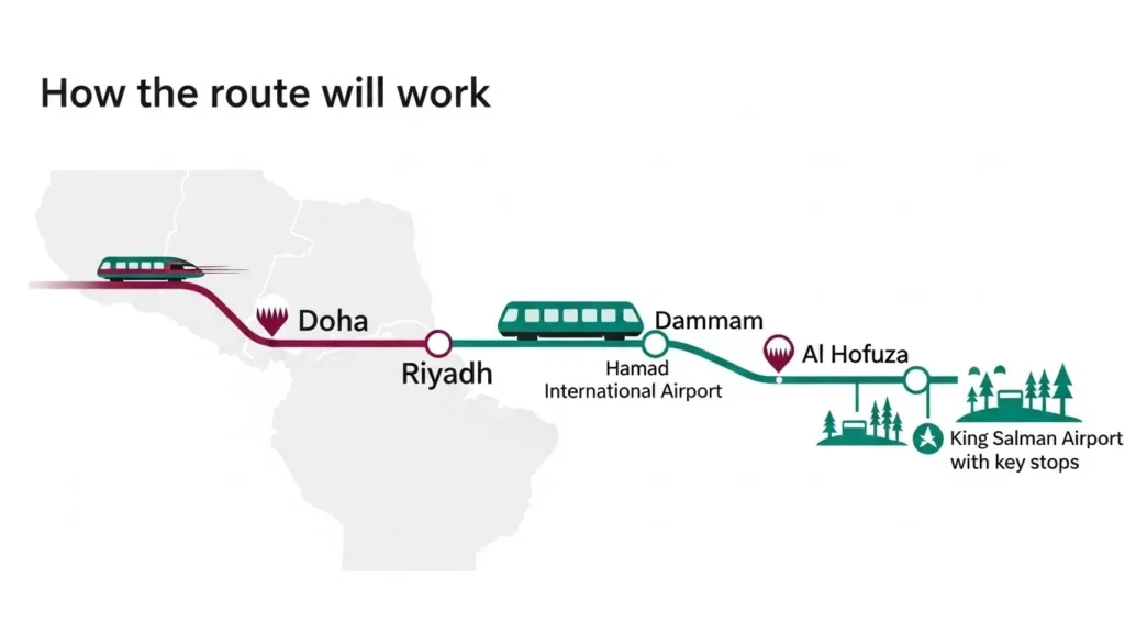 High-Speed Railway Between Qatar & Saudi Arabia | Announced 3 How the route will work High-speed railway Qatar Saudi Arabia