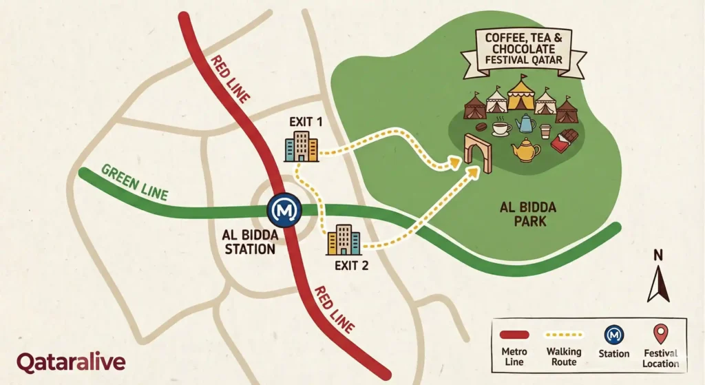 Coffee Tea & Chocolate Festival Qatar | Location Timings Guide 2 How to get to the Coffee Tea & Chocolate festival