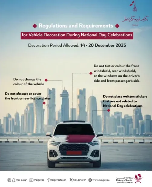 Rules & requirements for decorating vehicles during National Day celebrations from MOI