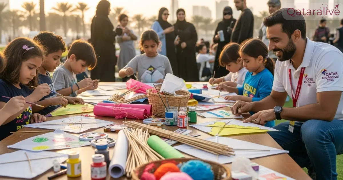 Qatar Kite Festival 2026 Event Location, Dates & Tickets (Update) 4 Kids' kite workshops in Kite Festival Qatar 2026 QatarAlive