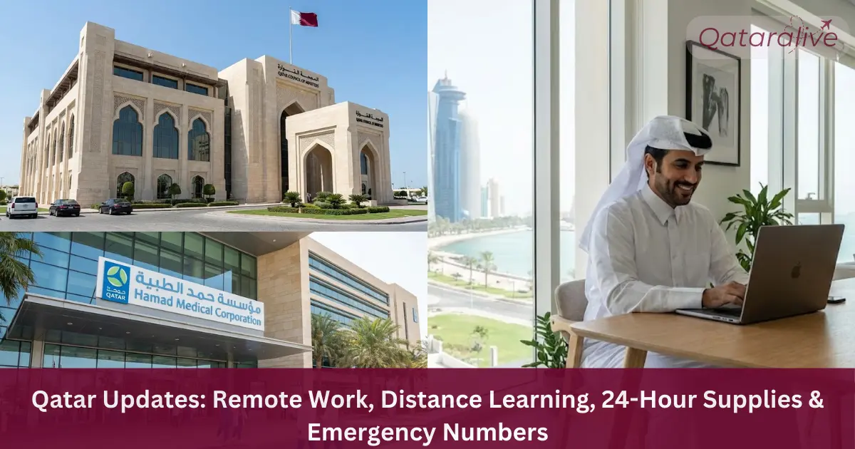 Qatar Updates: Remote Work, Distance Learning, 24-Hour Supplies & Emergency Numbers