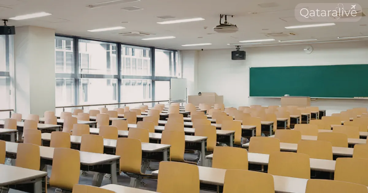 An empty class room with students to show summer timing for public schools Qataralive
