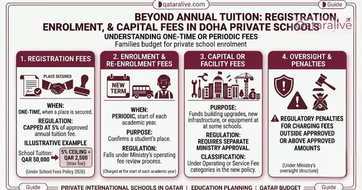 International School Fees in Doha: Qatar New School Fee Policy 2026 6 Registration, Enrolment, and Capital Fees Qatar 2026