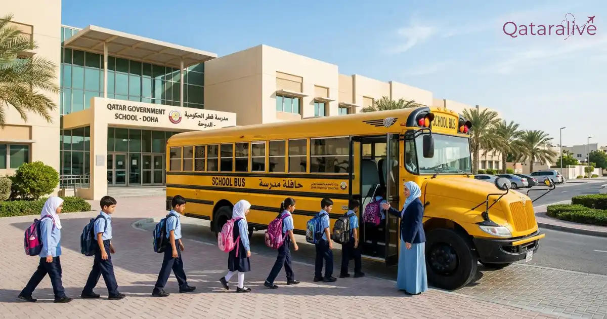 Qatar Expands Free School Textbooks & Transport to Permanent Residents | Decision No. 5 of 2026 5 School Bus Safety Rules That Every Parent Should Know Qatar2026