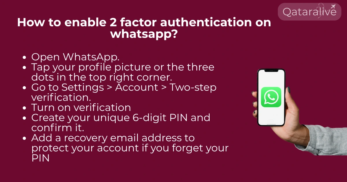 How to Enable 2 Step Verification \ authentication on WhatsApp in Qatar