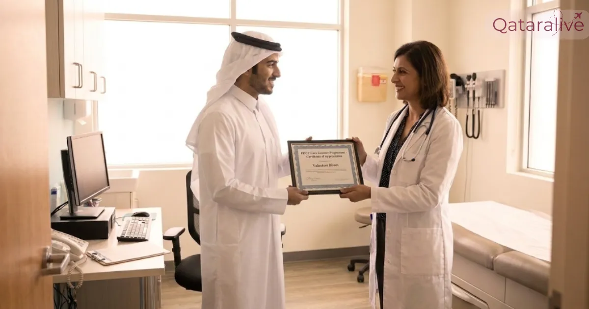 Student receiving certificate after PHCC Care Summer programme completion