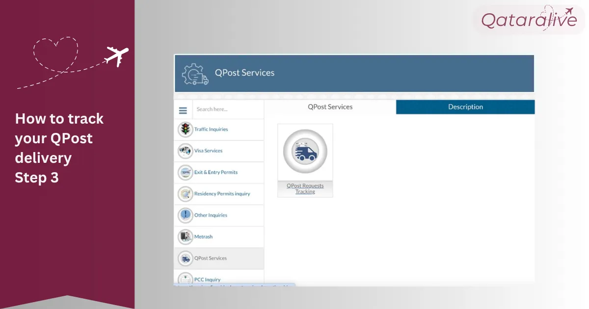 Qatar Driving License Renewal: Online Renewal, Fees, Requirements & Validity 8 How to track your QPost delivery (3)