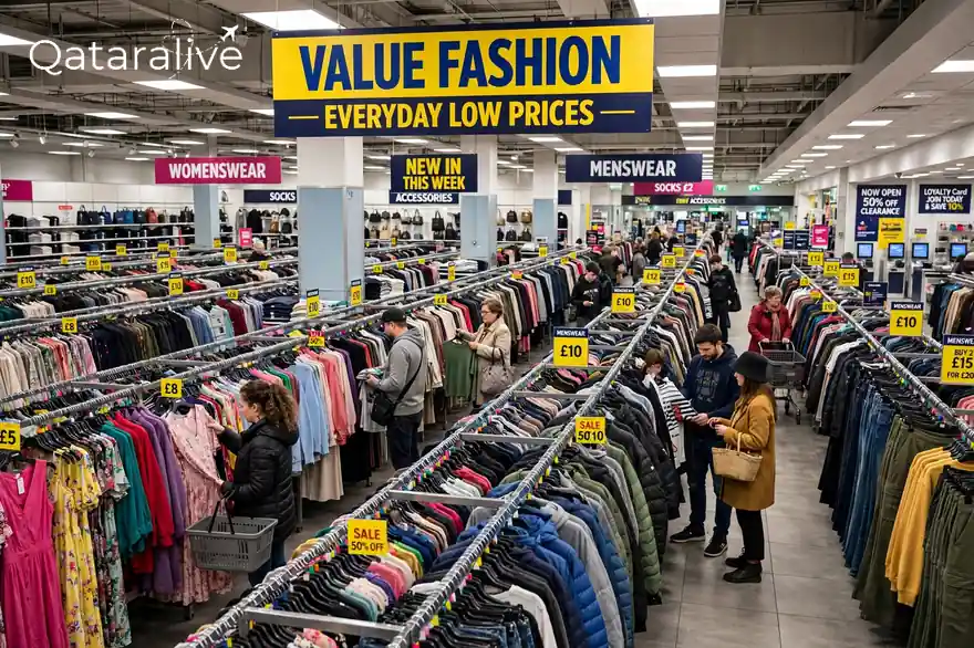 Primark Qatar Is Now Open at Doha Festival City: Location, Hours and What to Buy 2 Clothing rails inside the new Primark Qatar store at Doha Festival City